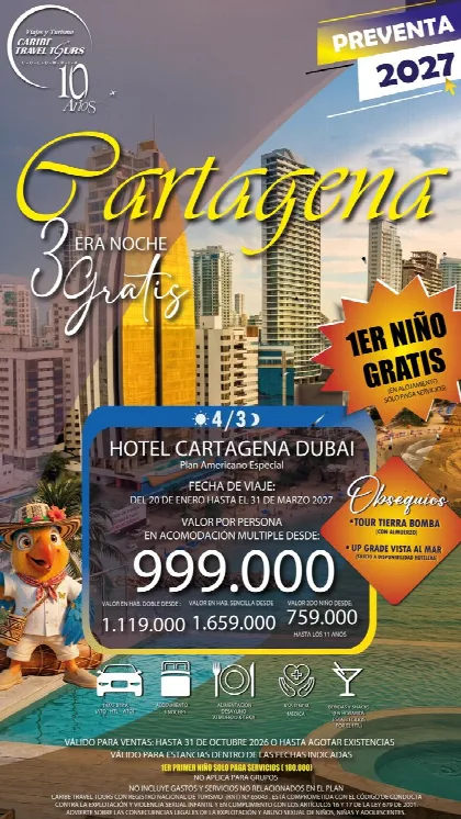 Promoción Cartagena, 4 días · 3 noches