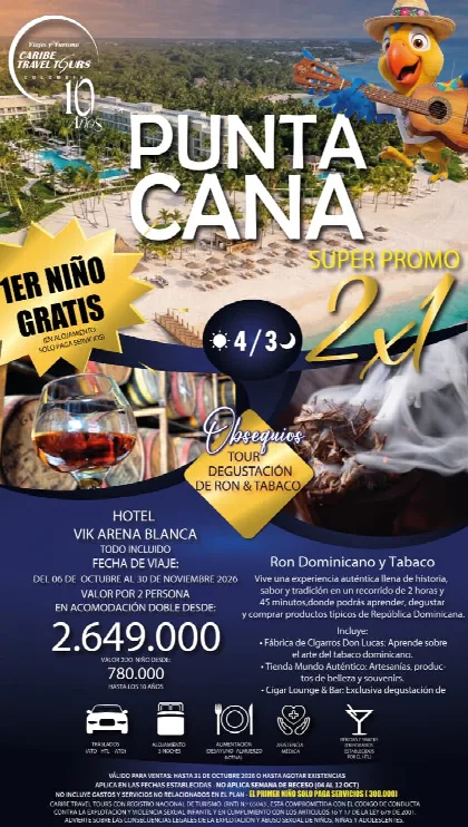 Promoción Punta Cana, 4 días · 3 noches
