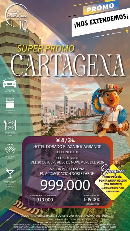 Promoción Cartagena, 4 días · 3 noches