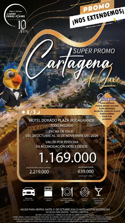 Promoción Cartagena, 4 días · 3 noches