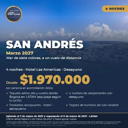 Promoción San Andrés, 5 días · 4 noches
