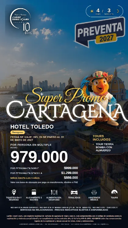 Promoción Cartagena, 4 días · 3 noches